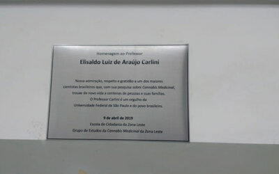 Elisaldo Carlini é homenageado pela Câmara Municipal de São Paulo